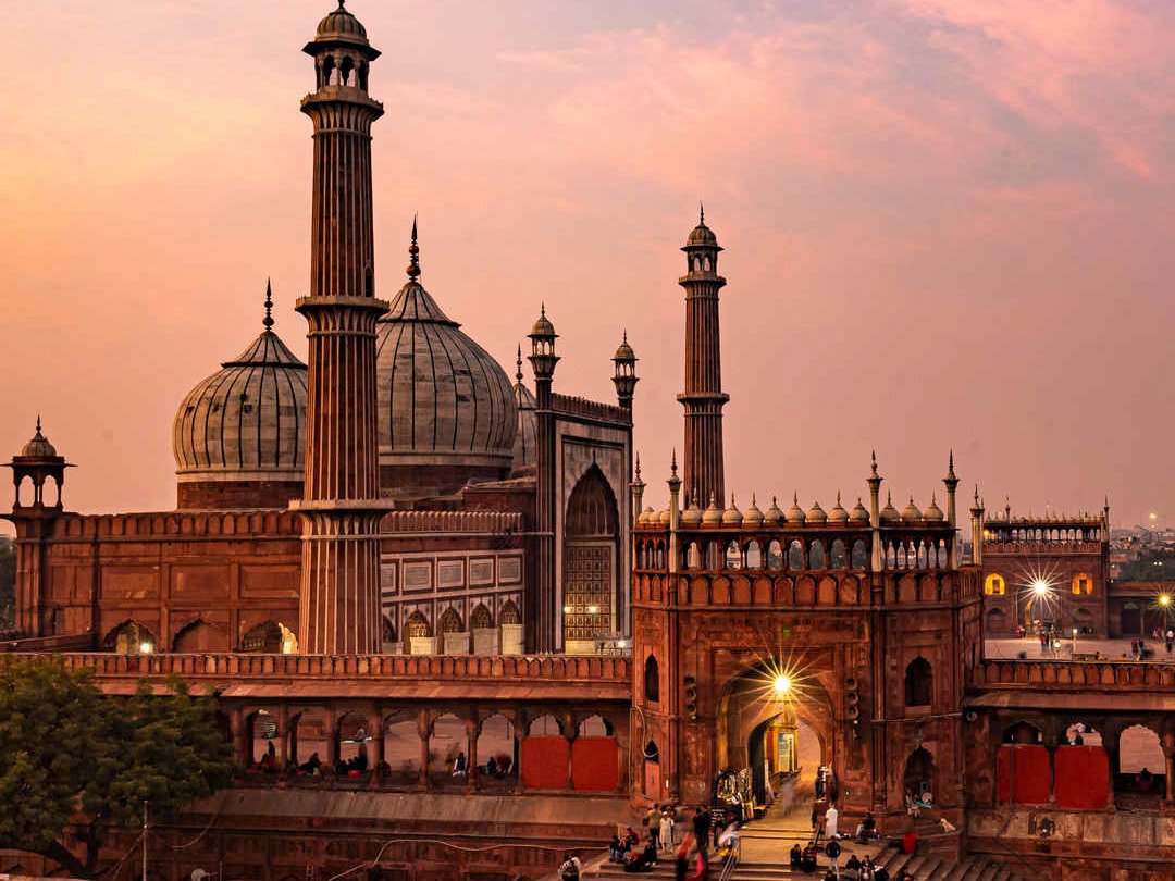 Beautiful view of Jaipur Pink City and Amer Fort at sunset